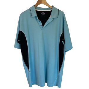 Mizuno Mens Dry Lite Performance Polo Shirt Size XXL Blue Short Sleeve